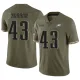 Adult Limited Nicholas Morrow Philadelphia Eagles Olive 2022 Salute To Service Jersey